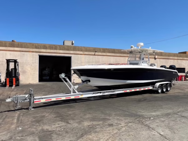 2008 Jefferson Yachts FS35 Sports Boat Twin Mercury Verado 2021 Trailer — photo 2